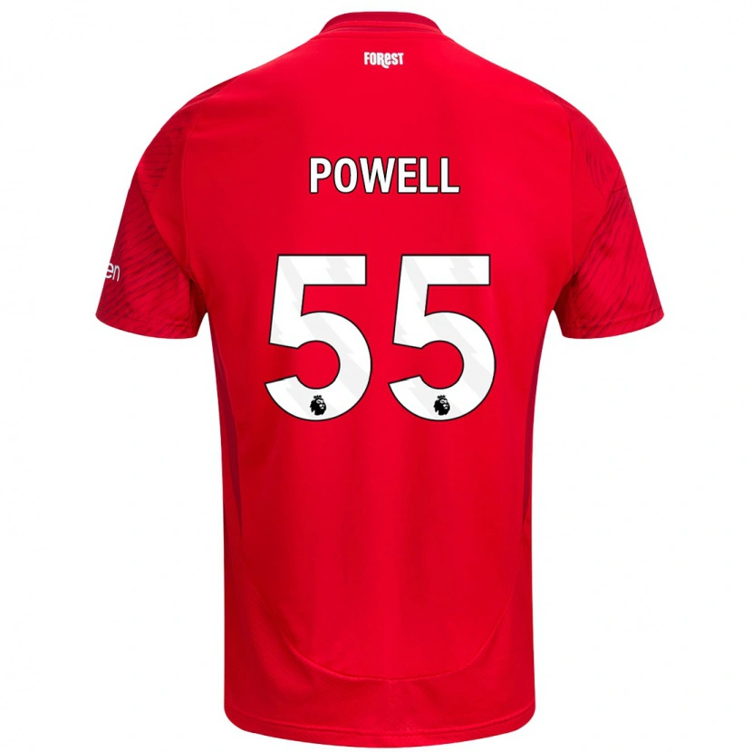Danxen Uomo Maglia Josh Powell #55 Rosso Bianco Kit Gara Home 2024/25 Maglietta