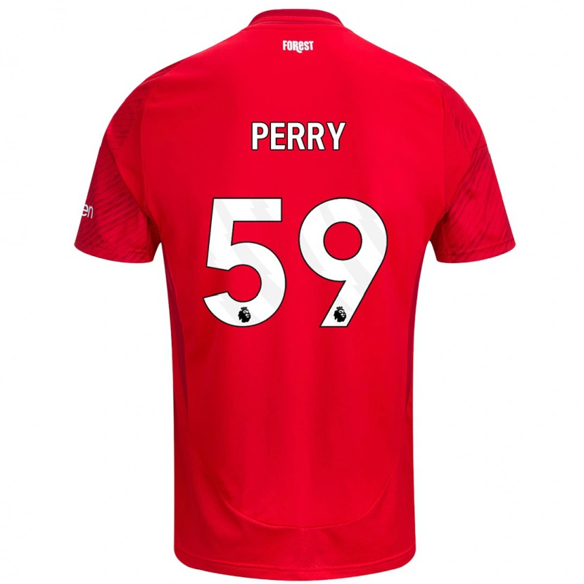 Danxen Uomo Maglia Ben Perry #59 Rosso Bianco Kit Gara Home 2024/25 Maglietta