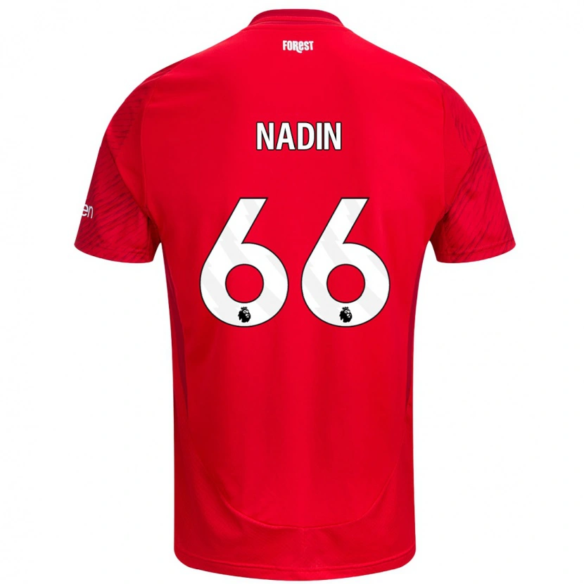 Danxen Uomo Maglia Jack Nadin #66 Rosso Bianco Kit Gara Home 2024/25 Maglietta