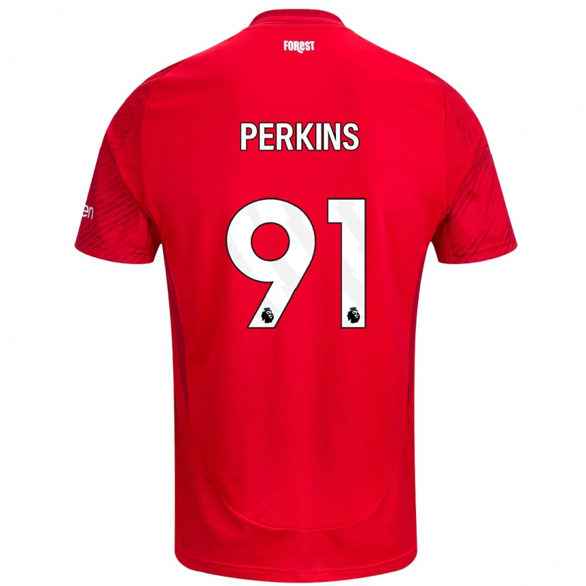 Danxen Uomo Maglia Jack Perkins #91 Rosso Bianco Kit Gara Home 2024/25 Maglietta