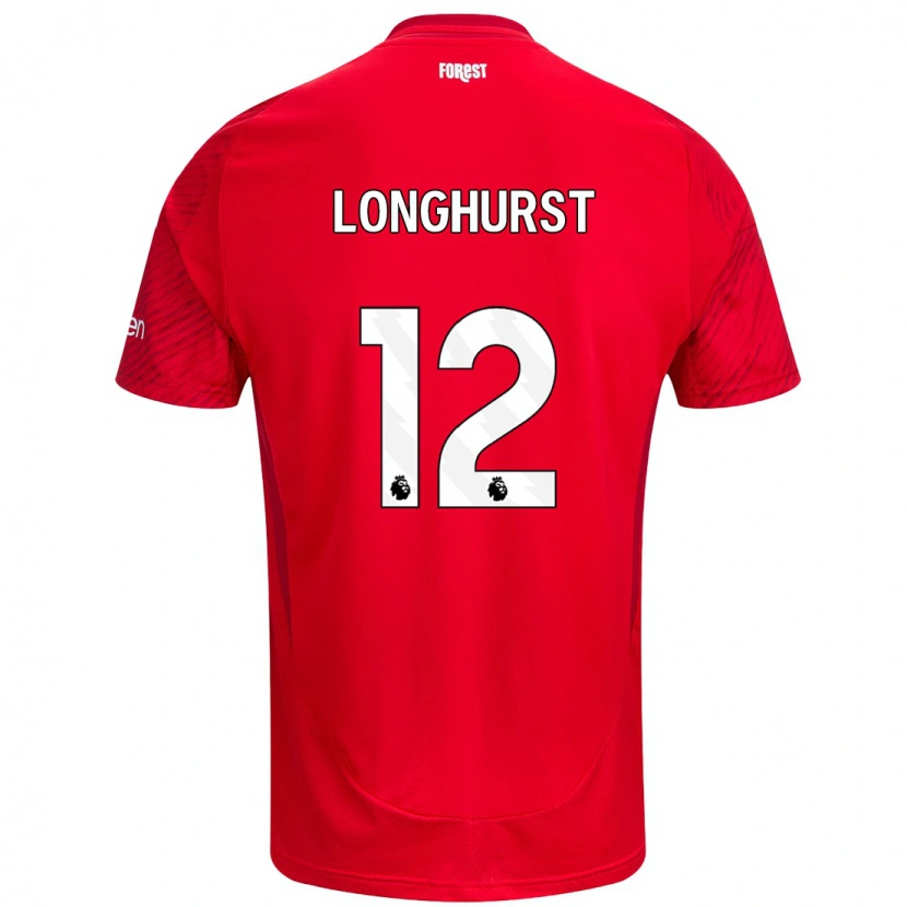 Danxen Uomo Maglia Kate Longhurst #12 Rosso Bianco Kit Gara Home 2024/25 Maglietta