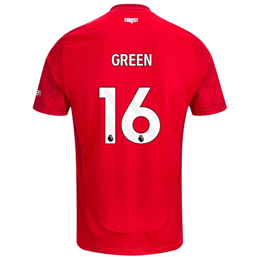 Danxen Uomo Maglia Mollie Green #16 Rosso Bianco Kit Gara Home 2024/25 Maglietta