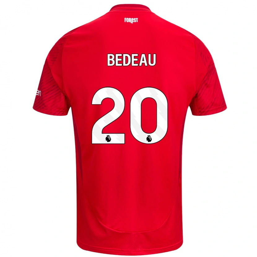 Danxen Uomo Maglia Naomi Bedeau #20 Rosso Bianco Kit Gara Home 2024/25 Maglietta