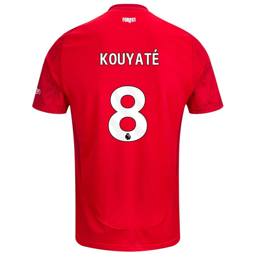 Danxen Uomo Maglia Cheikhou Kouyaté #8 Rosso Bianco Kit Gara Home 2024/25 Maglietta