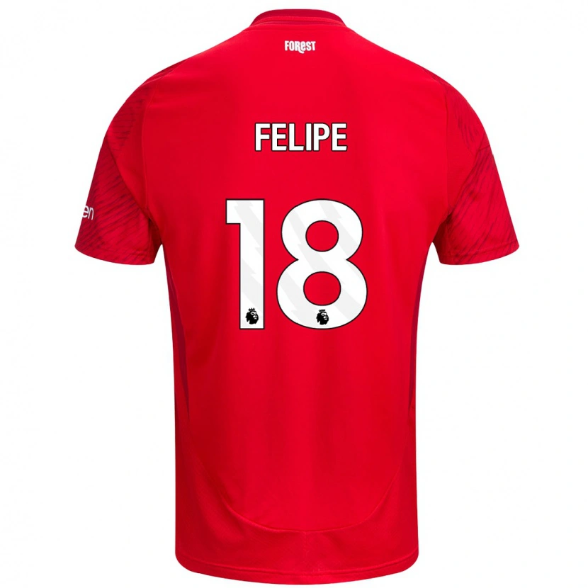 Danxen Uomo Maglia Felipe #18 Rosso Bianco Kit Gara Home 2024/25 Maglietta