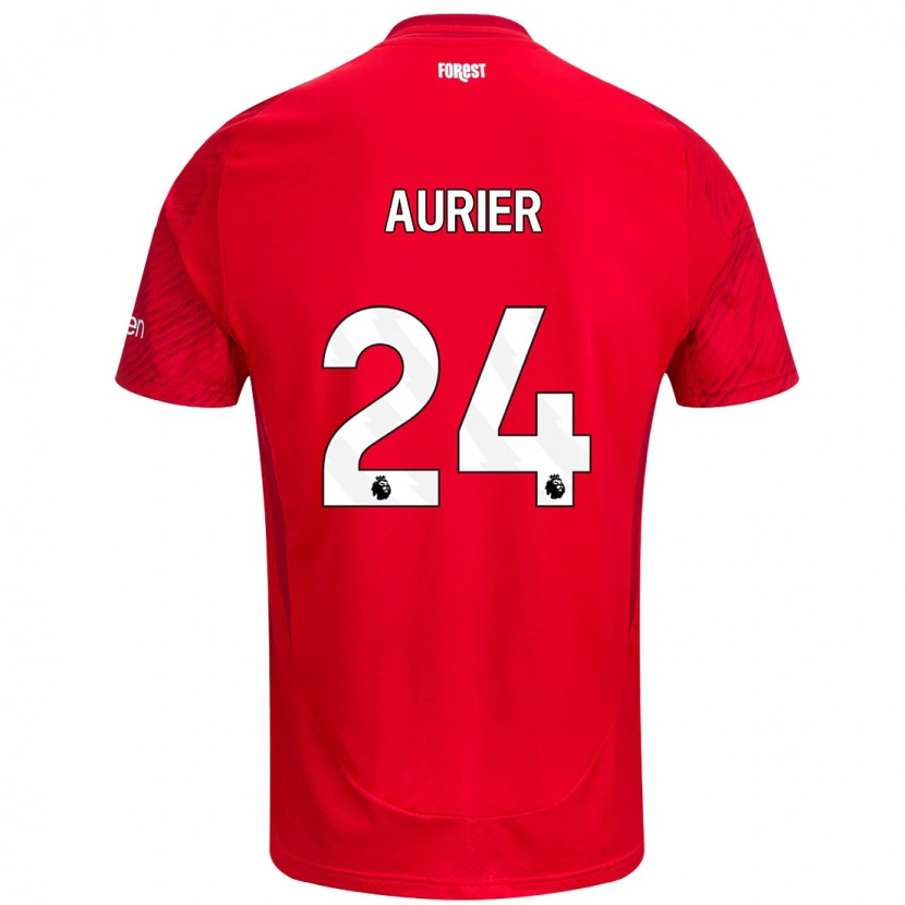 Danxen Uomo Maglia Serge Aurier #24 Rosso Bianco Kit Gara Home 2024/25 Maglietta