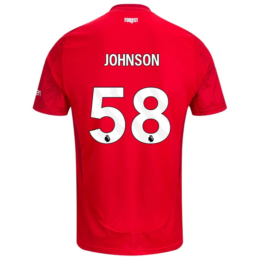 Danxen Uomo Maglia Pharrell Johnson #58 Rosso Bianco Kit Gara Home 2024/25 Maglietta