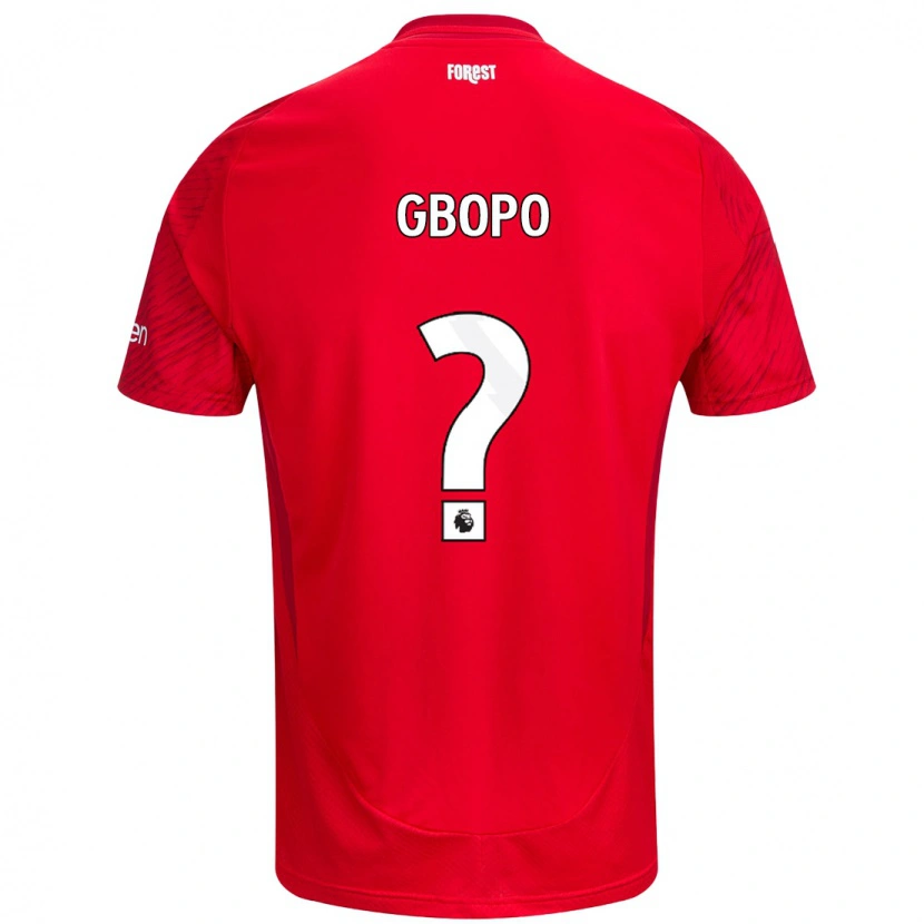 Danxen Uomo Maglia Tony Gbopo #0 Rosso Bianco Kit Gara Home 2024/25 Maglietta