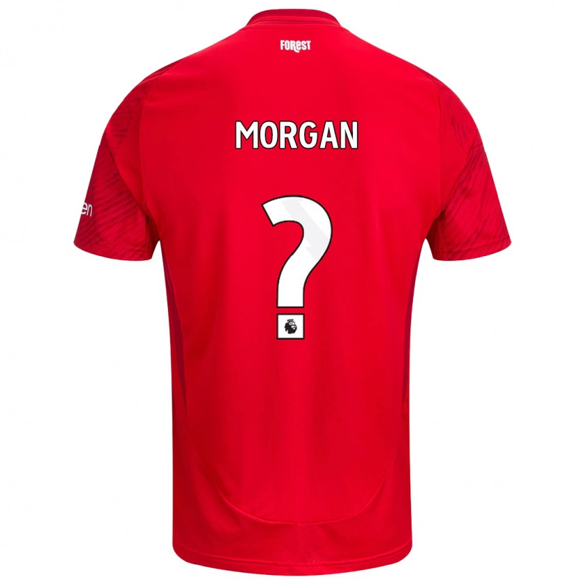 Danxen Uomo Maglia Elijah Morgan #0 Rosso Bianco Kit Gara Home 2024/25 Maglietta