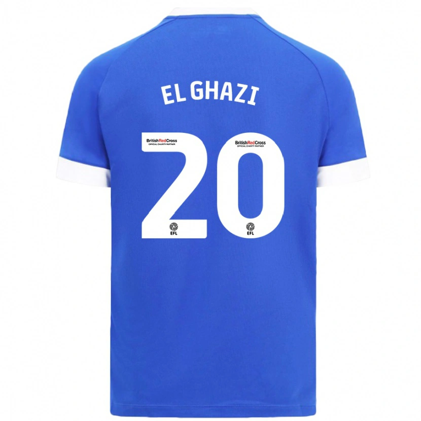 Danxen Uomo Maglia Anwar El Ghazi #20 Azzurro Kit Gara Home 2024/25 Maglietta