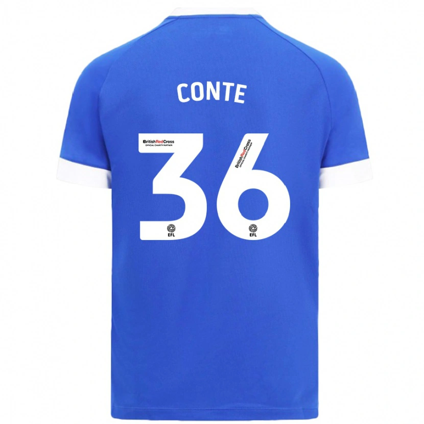 Danxen Uomo Maglia Raheem Conte #36 Azzurro Kit Gara Home 2024/25 Maglietta