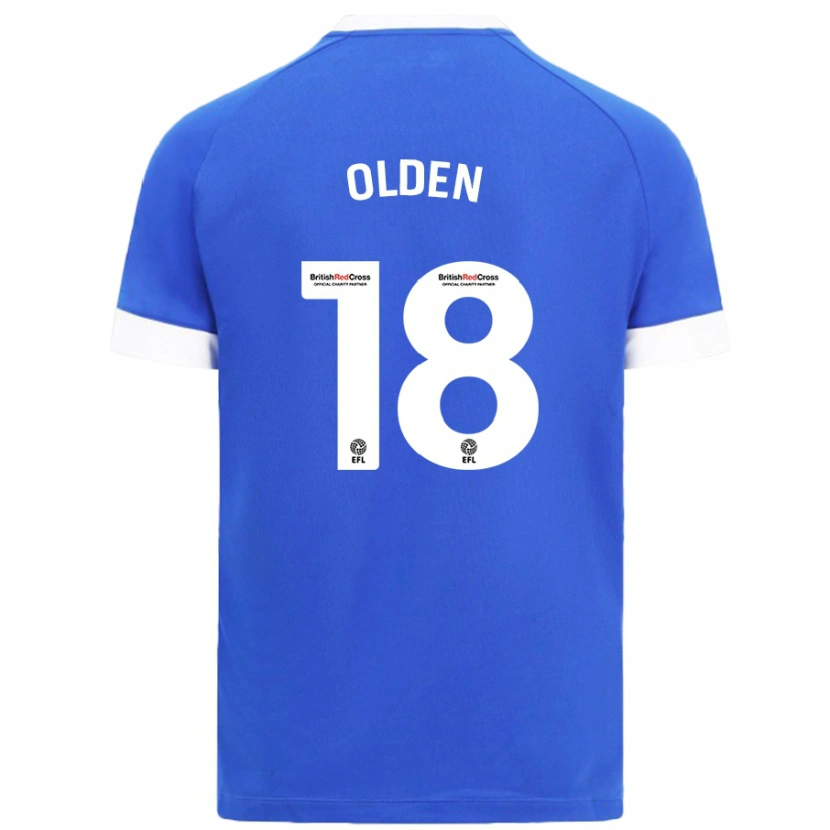 Danxen Uomo Maglia Mackenzie Olden #18 Azzurro Kit Gara Home 2024/25 Maglietta