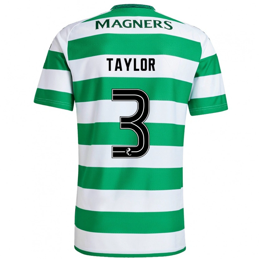 Danxen Uomo Maglia Greg Taylor #3 Verde Bianco Kit Gara Home 2024/25 Maglietta