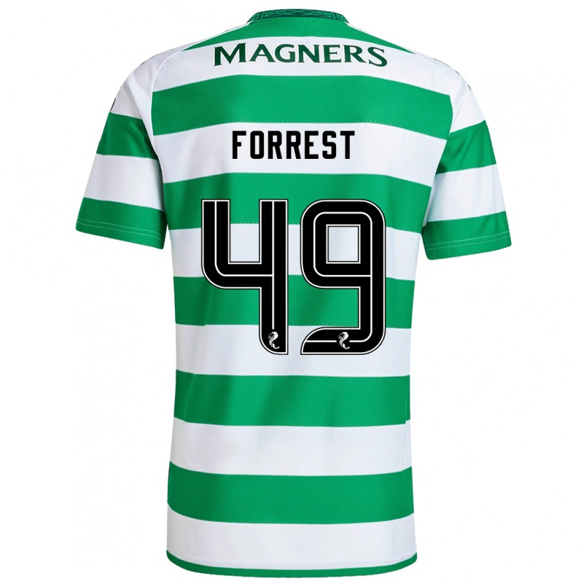 Danxen Uomo Maglia James Forrest #49 Verde Bianco Kit Gara Home 2024/25 Maglietta