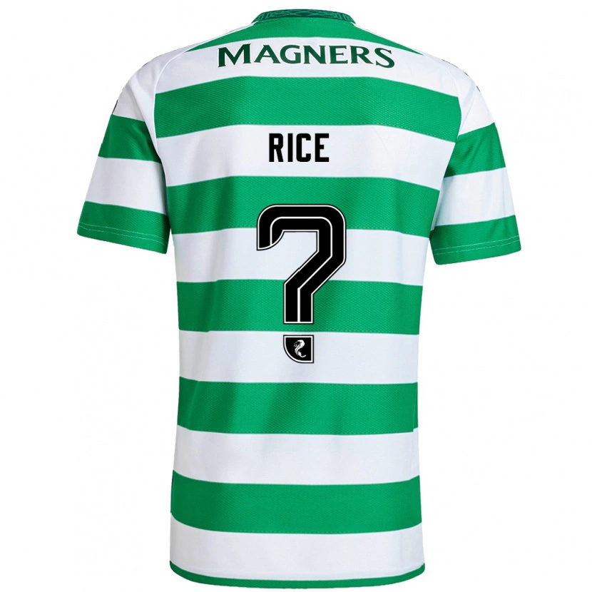 Danxen Uomo Maglia Aidan Rice #0 Verde Bianco Kit Gara Home 2024/25 Maglietta