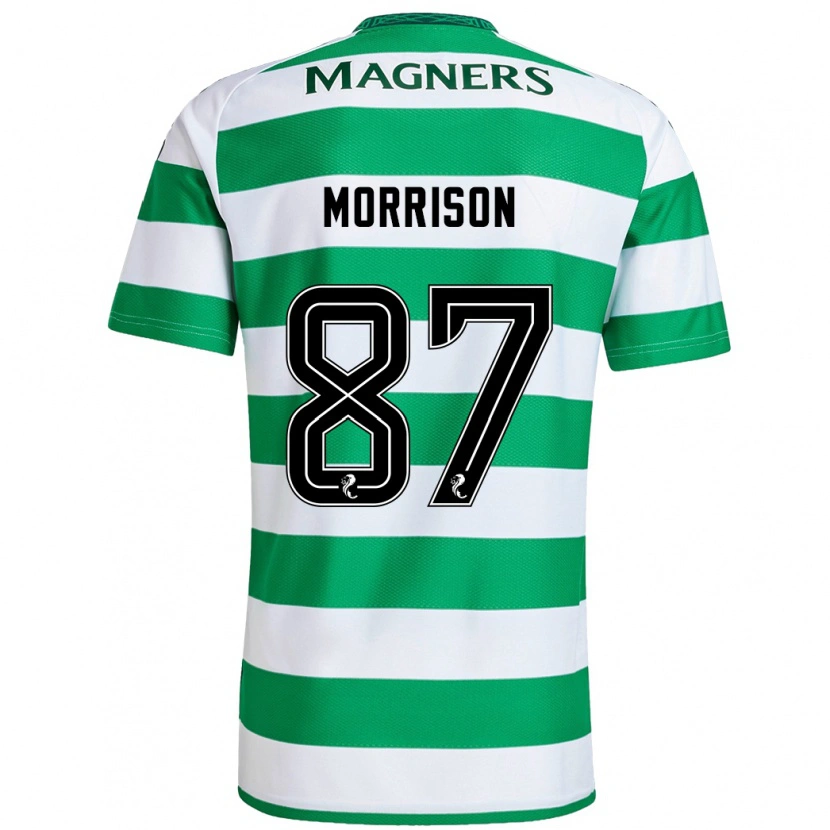 Danxen Uomo Maglia Joe Morrison #87 Verde Bianco Kit Gara Home 2024/25 Maglietta