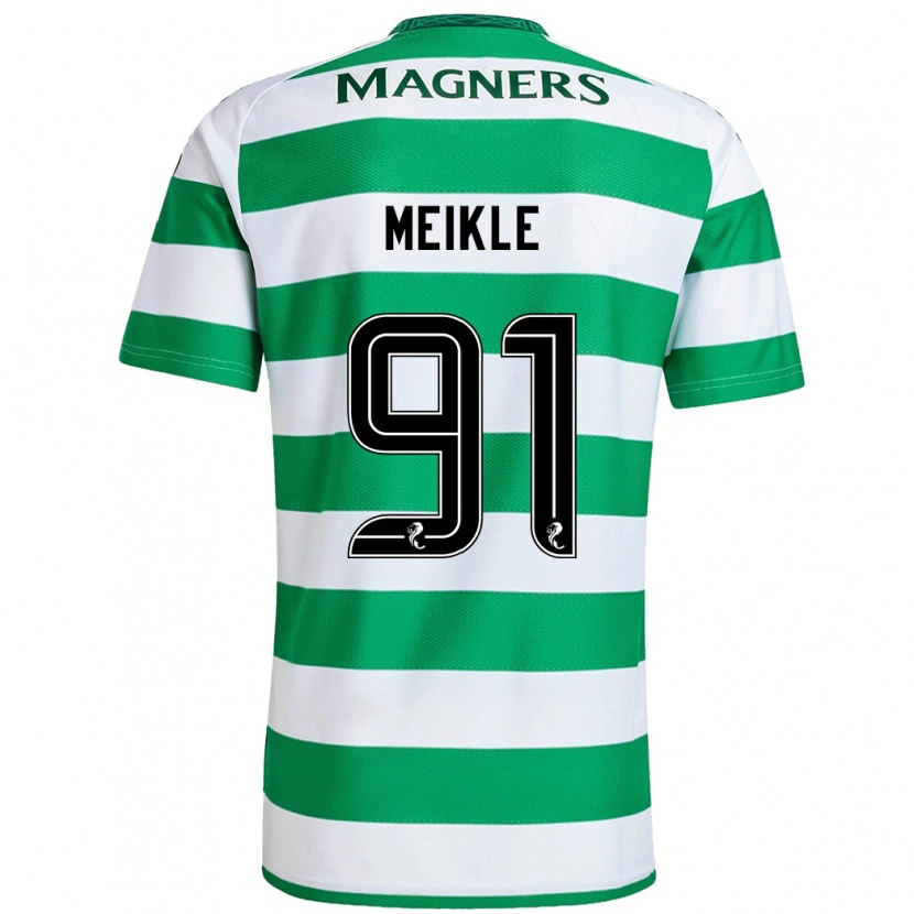 Danxen Uomo Maglia Jamie Meikle #91 Verde Bianco Kit Gara Home 2024/25 Maglietta