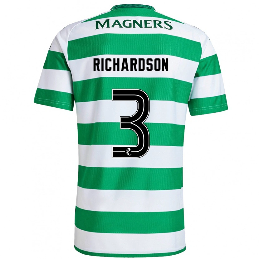 Danxen Uomo Maglia Amy Richardson #3 Verde Bianco Kit Gara Home 2024/25 Maglietta