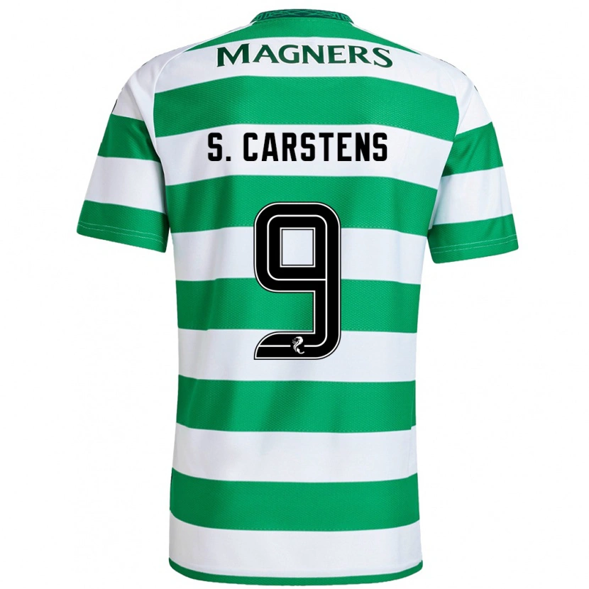 Danxen Uomo Maglia Signe Carstens #9 Verde Bianco Kit Gara Home 2024/25 Maglietta