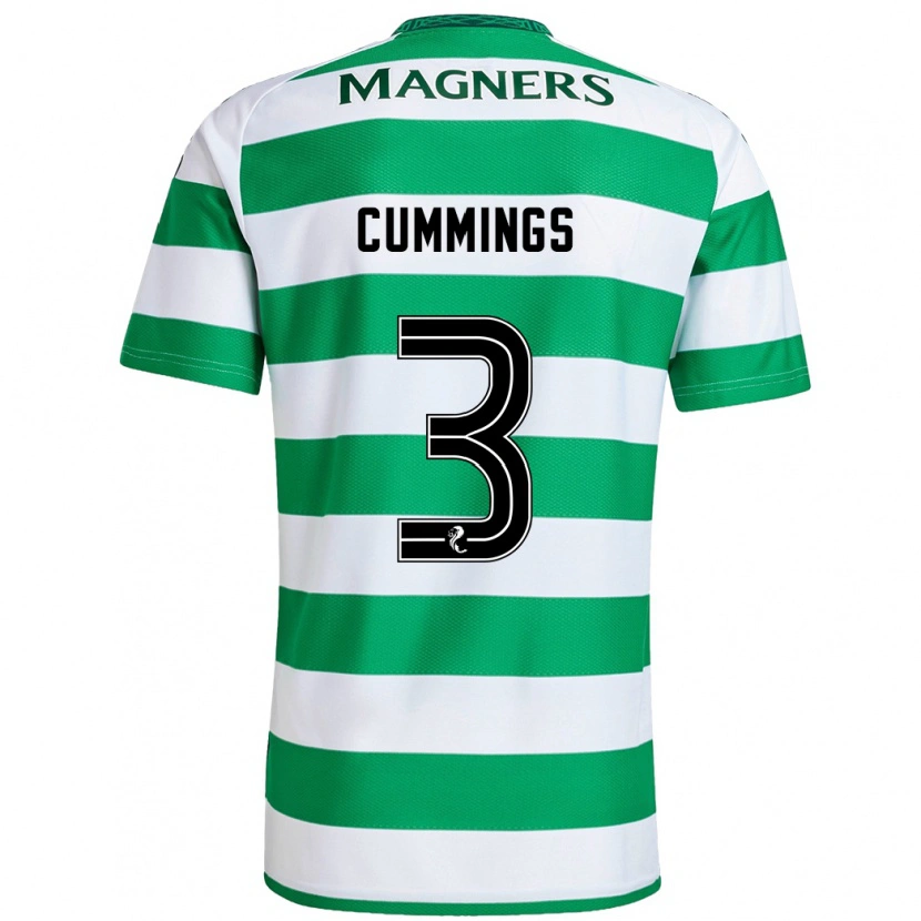 Danxen Uomo Maglia Sydney Cummings #3 Verde Bianco Kit Gara Home 2024/25 Maglietta