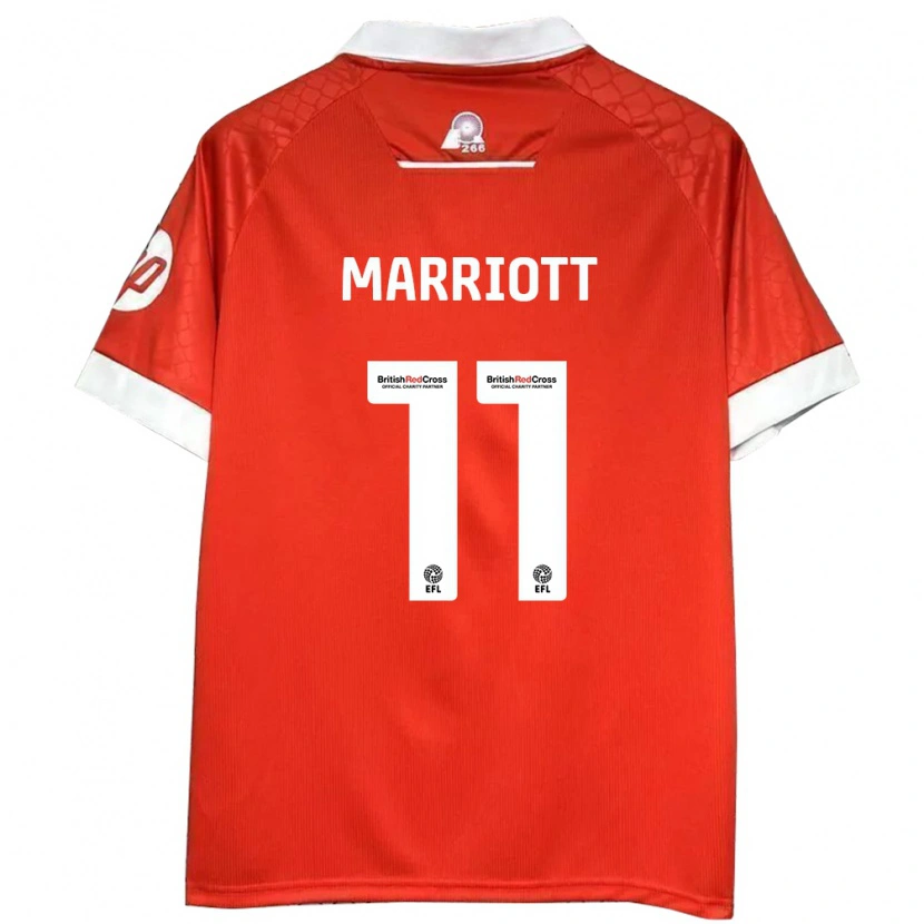 Danxen Uomo Maglia Jack Marriott #11 Rosso Bianco Kit Gara Home 2024/25 Maglietta