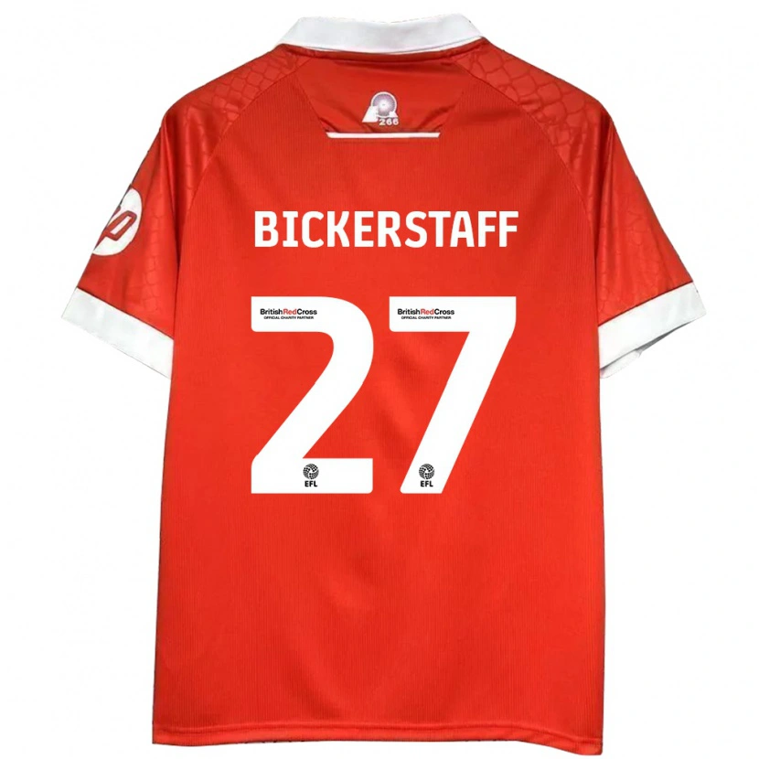 Danxen Uomo Maglia Jake Bickerstaff #27 Rosso Bianco Kit Gara Home 2024/25 Maglietta