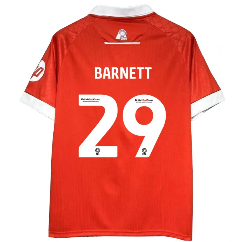 Danxen Uomo Maglia Ryan Barnett #29 Rosso Bianco Kit Gara Home 2024/25 Maglietta