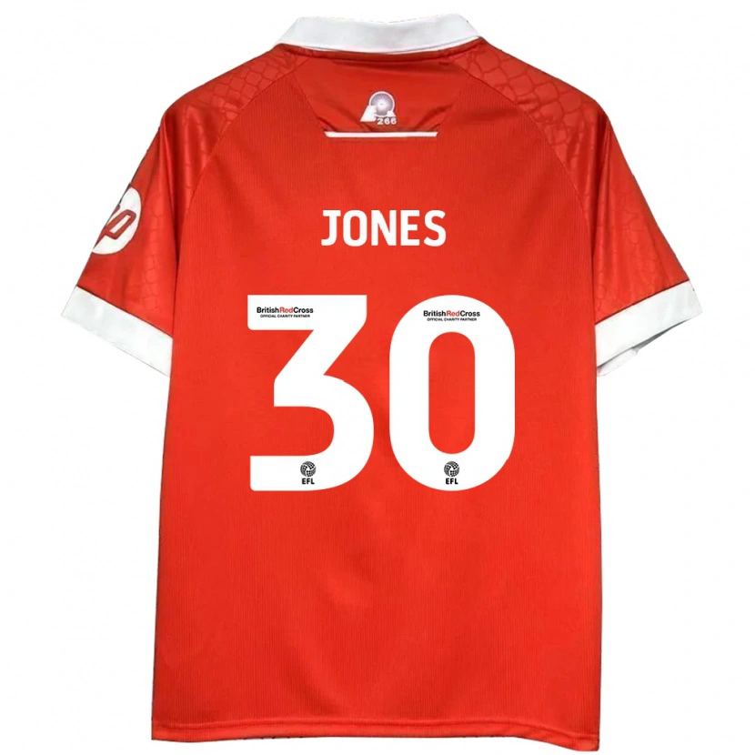 Danxen Uomo Maglia James Jones #30 Rosso Bianco Kit Gara Home 2024/25 Maglietta