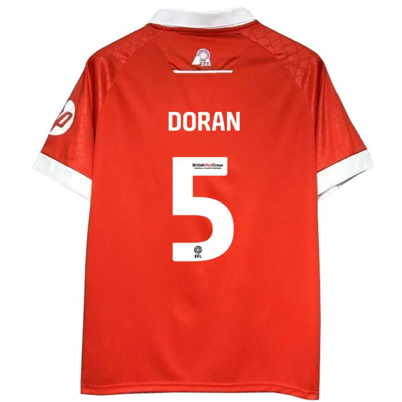 Danxen Uomo Maglia Louisha Doran #5 Rosso Bianco Kit Gara Home 2024/25 Maglietta