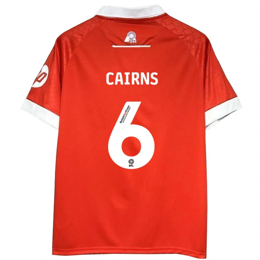 Danxen Uomo Maglia Brooke Cairns #6 Rosso Bianco Kit Gara Home 2024/25 Maglietta