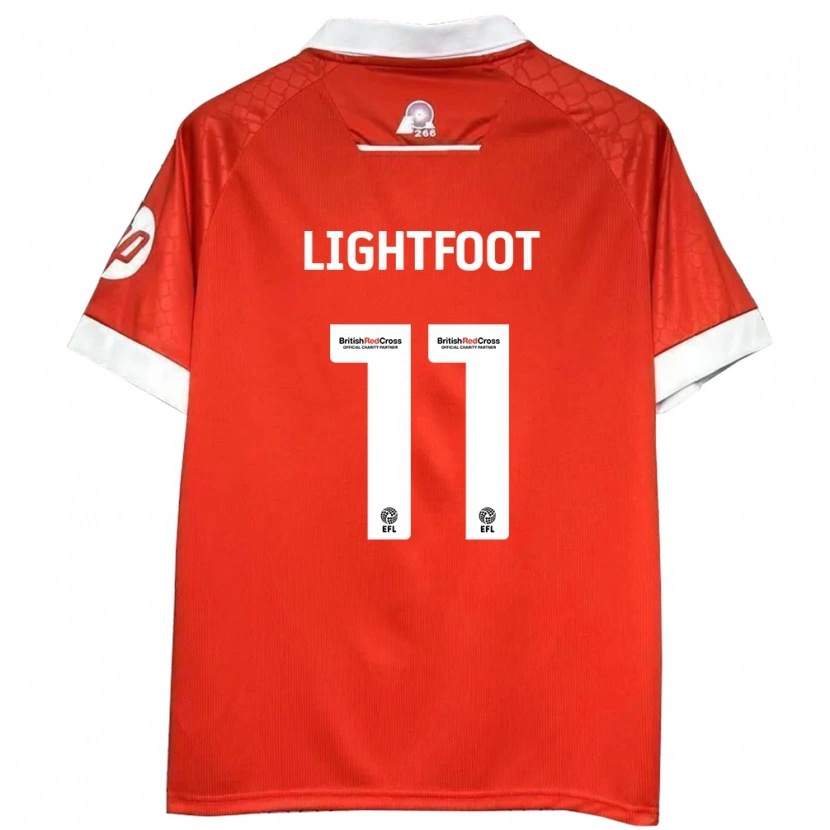 Danxen Uomo Maglia Amber Lightfoot #11 Rosso Bianco Kit Gara Home 2024/25 Maglietta