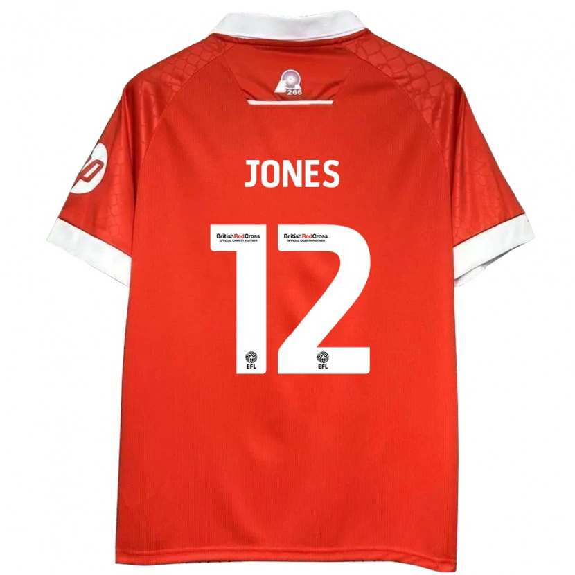 Danxen Uomo Maglia Carra Jones #12 Rosso Bianco Kit Gara Home 2024/25 Maglietta