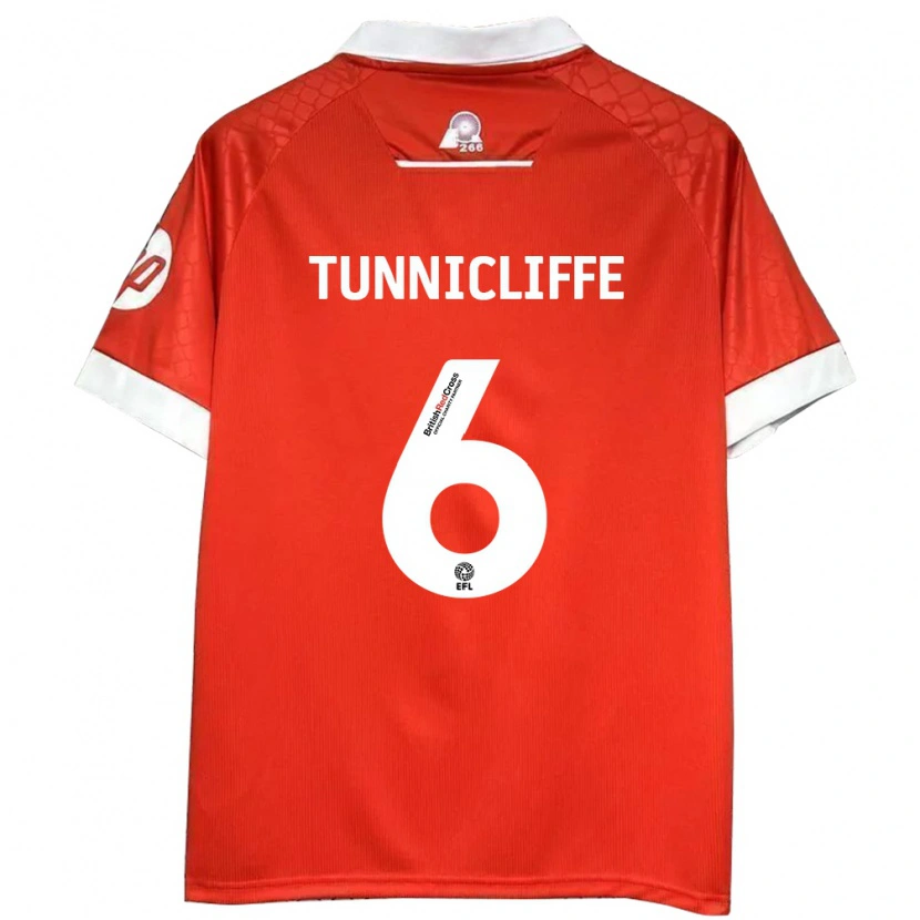 Danxen Uomo Maglia Jordan Tunnicliffe #6 Rosso Bianco Kit Gara Home 2024/25 Maglietta