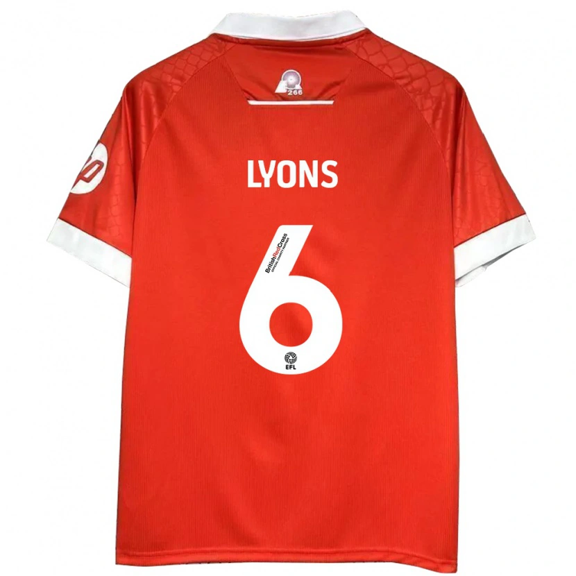 Danxen Uomo Maglia Lauryn Lyons #6 Rosso Bianco Kit Gara Home 2024/25 Maglietta