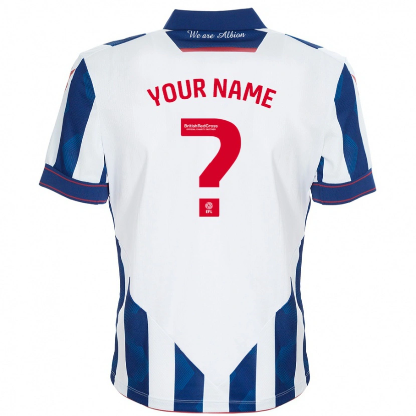 Danxen Uomo Maglia Il Tuo Nome #0 Bianco Blu Scuro Kit Gara Home 2024/25 Maglietta