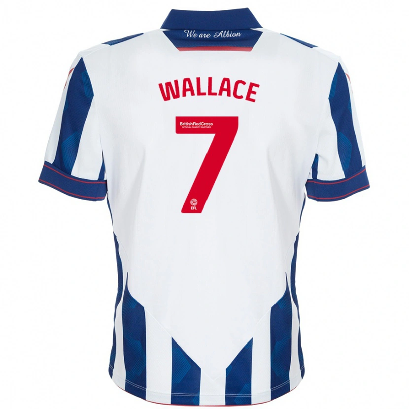 Danxen Uomo Maglia Jed Wallace #7 Bianco Blu Scuro Kit Gara Home 2024/25 Maglietta