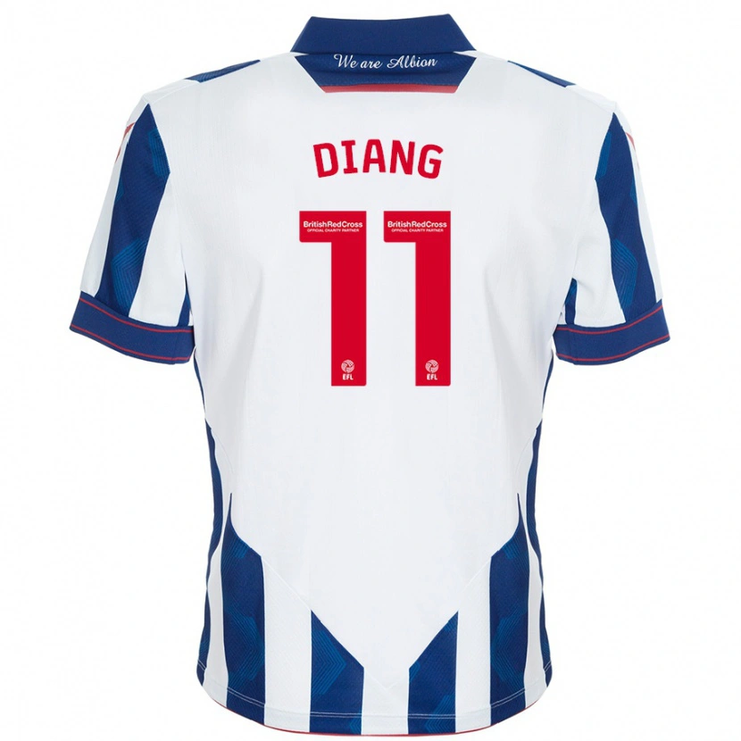 Danxen Uomo Maglia Grady Diangana #11 Bianco Blu Scuro Kit Gara Home 2024/25 Maglietta