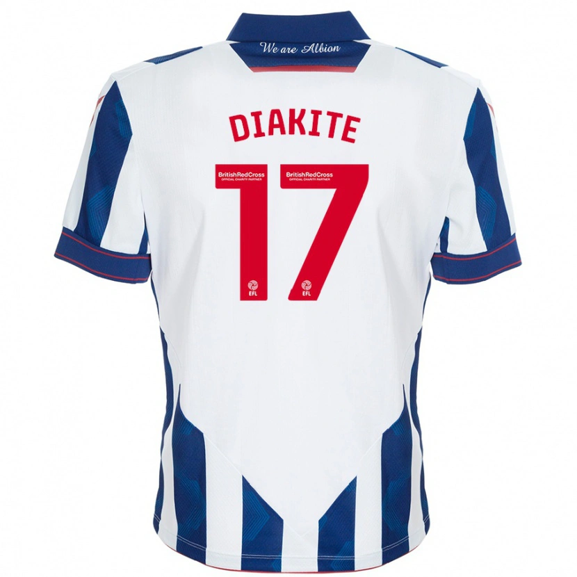 Danxen Uomo Maglia Ousmane Diakité #17 Bianco Blu Scuro Kit Gara Home 2024/25 Maglietta