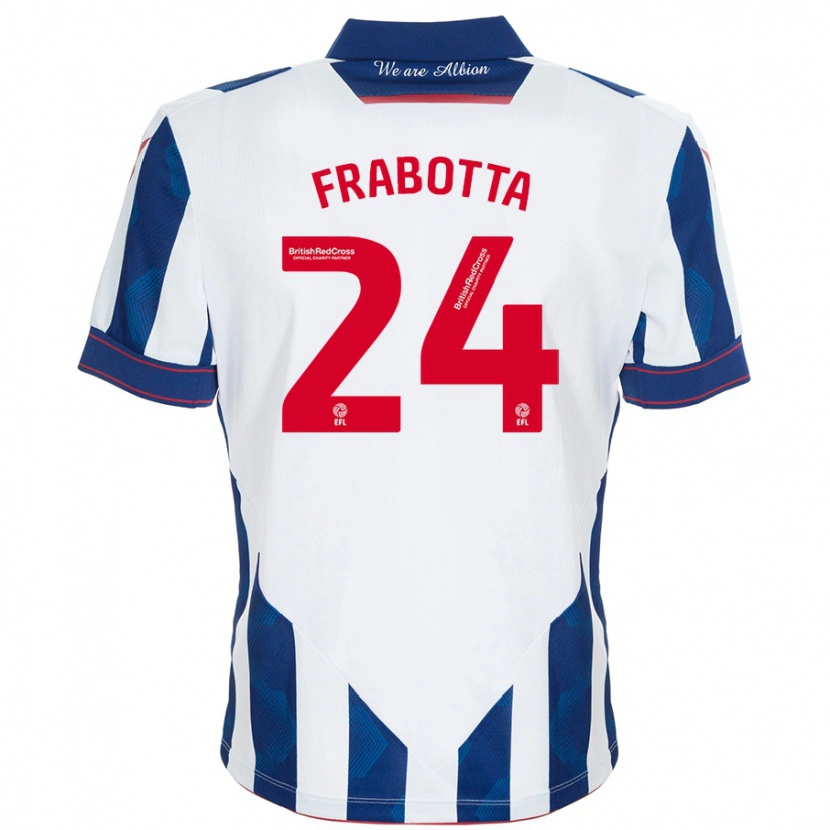 Danxen Uomo Maglia Gianluca Frabotta #24 Bianco Blu Scuro Kit Gara Home 2024/25 Maglietta