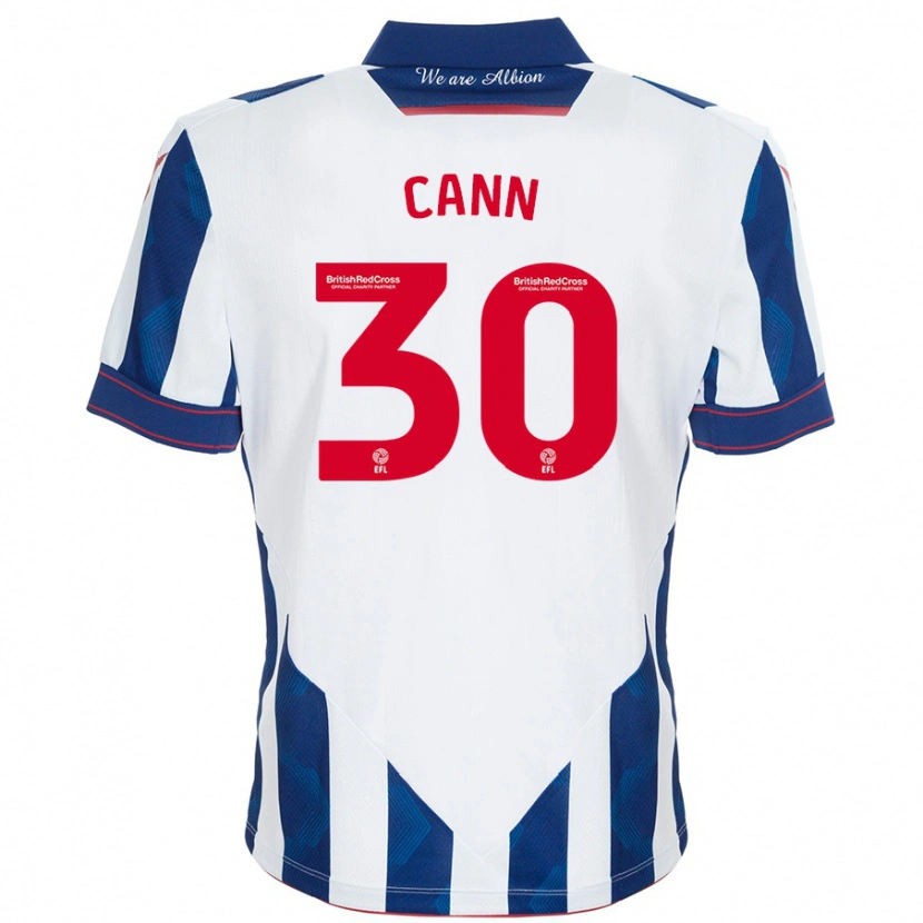 Danxen Uomo Maglia Ted Cann #30 Bianco Blu Scuro Kit Gara Home 2024/25 Maglietta