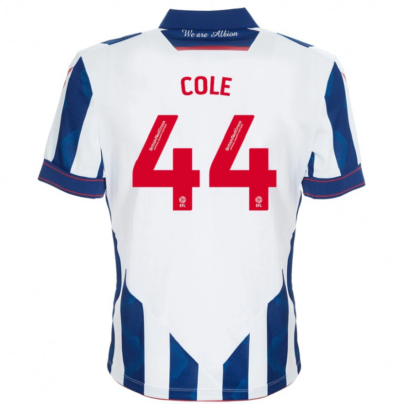 Danxen Uomo Maglia Devante Cole #44 Bianco Blu Scuro Kit Gara Home 2024/25 Maglietta