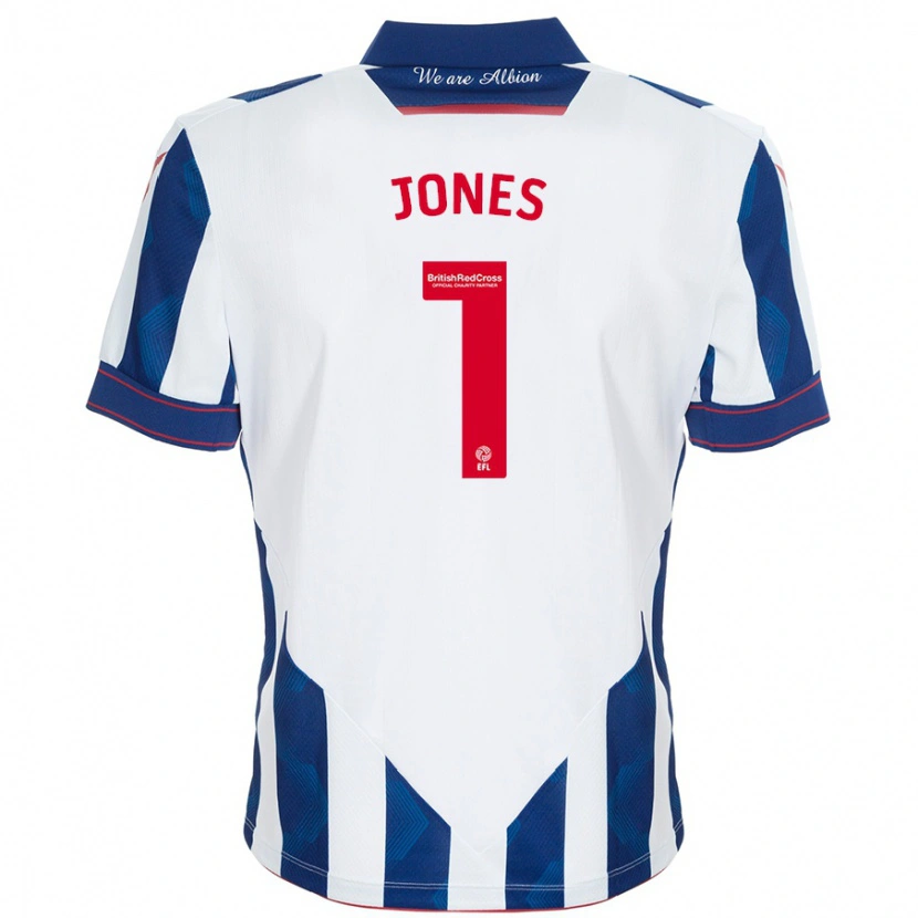 Danxen Uomo Maglia Lucy Jones #1 Bianco Blu Scuro Kit Gara Home 2024/25 Maglietta