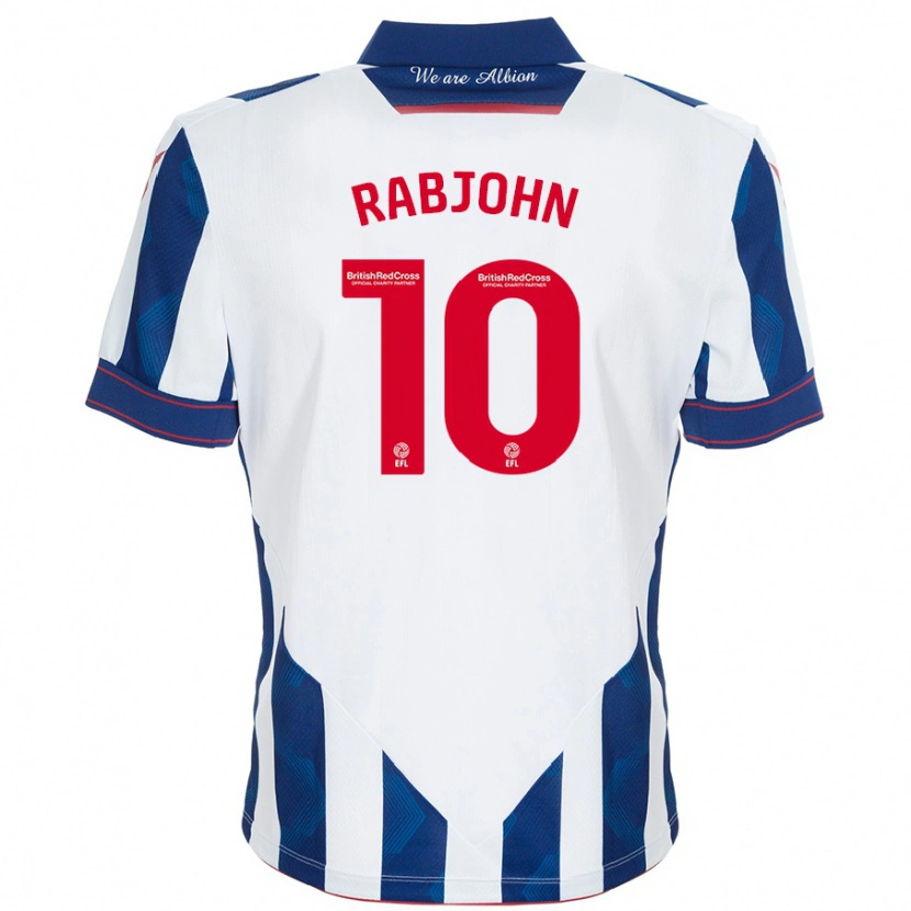 Danxen Uomo Maglia Olivia Rabjohn #10 Bianco Blu Scuro Kit Gara Home 2024/25 Maglietta
