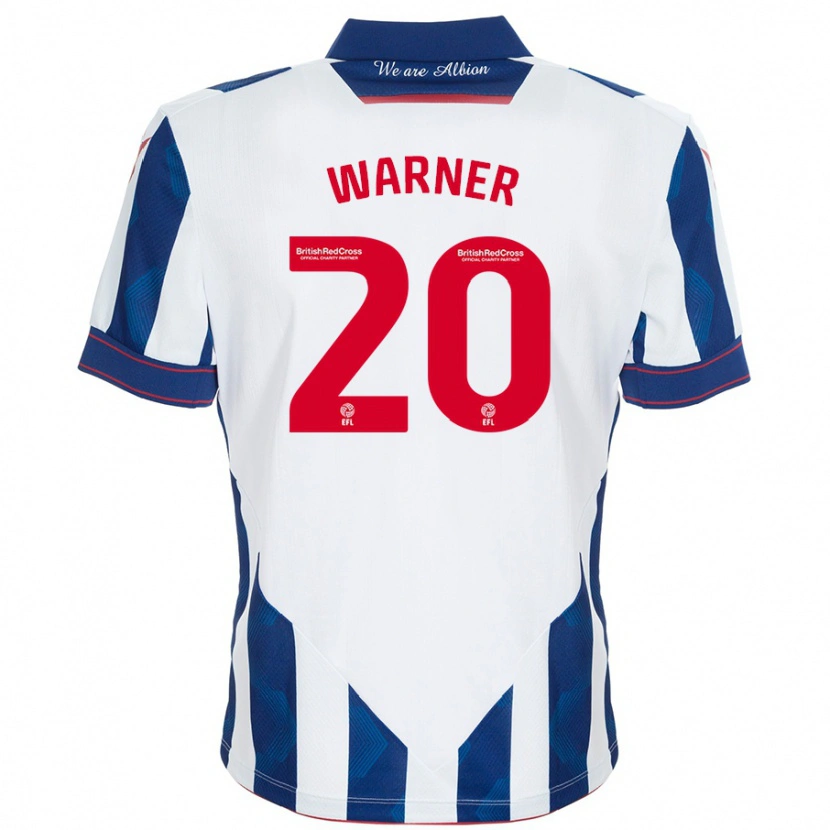 Danxen Uomo Maglia Phoebe Warner #20 Bianco Blu Scuro Kit Gara Home 2024/25 Maglietta