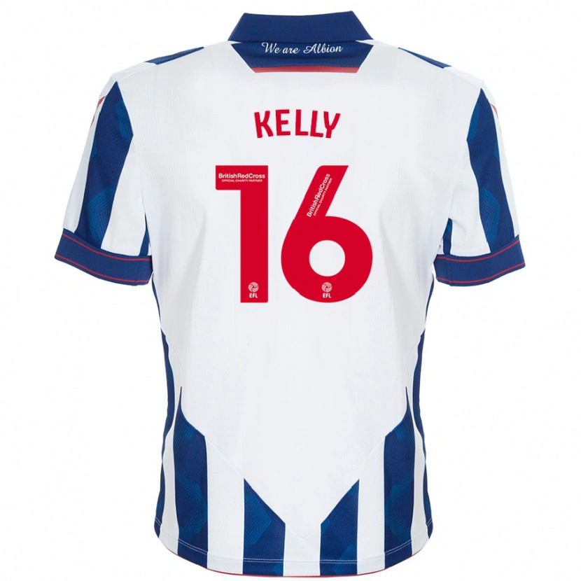 Danxen Uomo Maglia Martin Kelly #16 Bianco Blu Scuro Kit Gara Home 2024/25 Maglietta