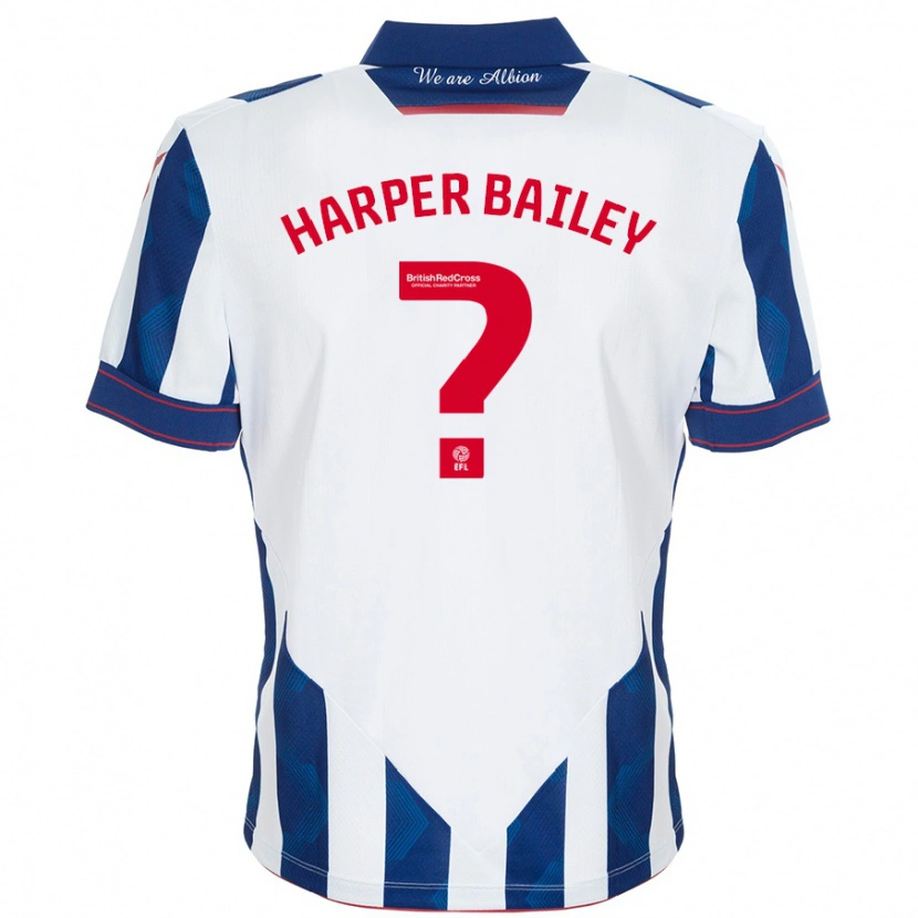Danxen Uomo Maglia Aaron Harper-Bailey #0 Bianco Blu Scuro Kit Gara Home 2024/25 Maglietta