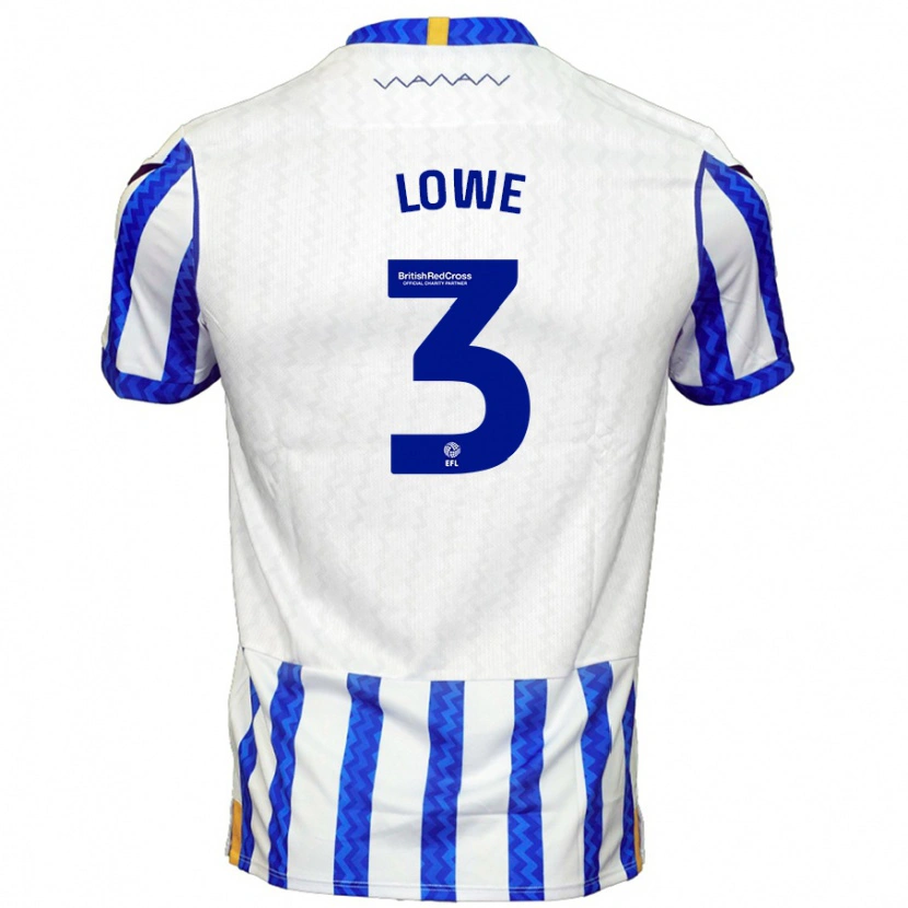 Danxen Uomo Maglia Max Lowe #3 Blu Bianco Kit Gara Home 2024/25 Maglietta