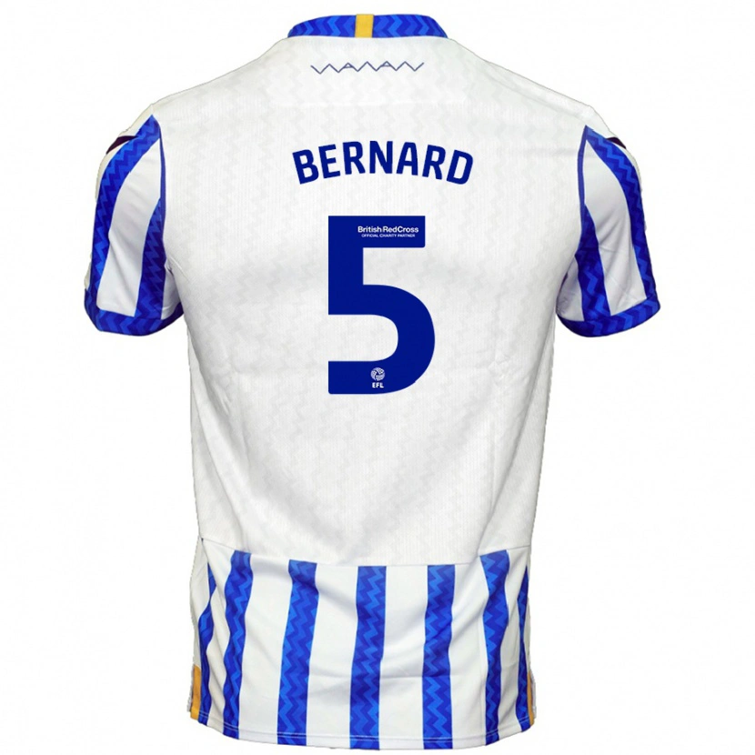 Danxen Uomo Maglia Di'shon Bernard #5 Blu Bianco Kit Gara Home 2024/25 Maglietta