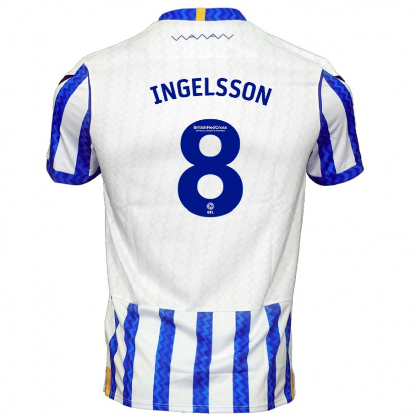 Danxen Uomo Maglia Svante Ingelsson #8 Blu Bianco Kit Gara Home 2024/25 Maglietta