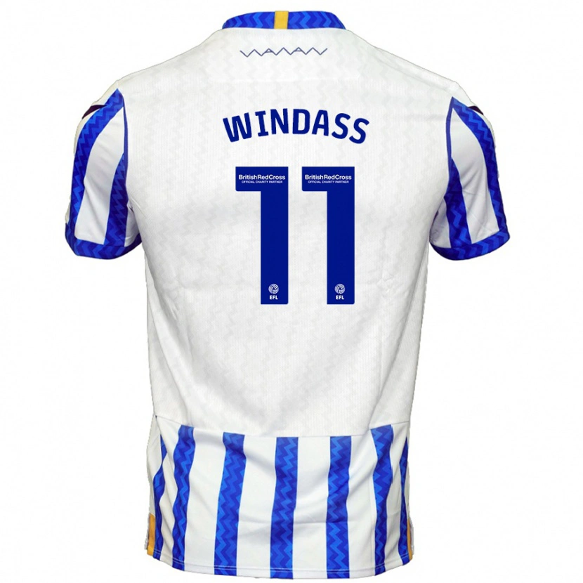 Danxen Uomo Maglia Josh Windass #11 Blu Bianco Kit Gara Home 2024/25 Maglietta